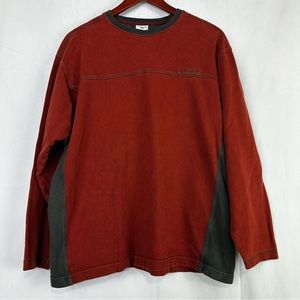 Columbia Mens Long Sleeve Sweater Embroidered Casual Pullover Large Red